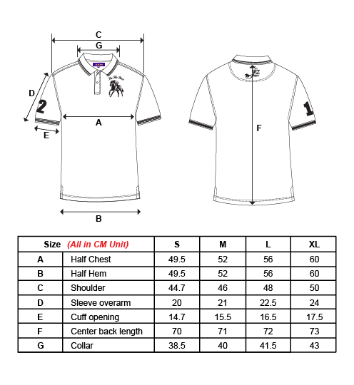 Polo Dress Shirt Size Chart